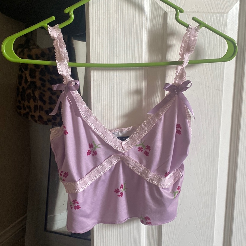 purple floral tank
